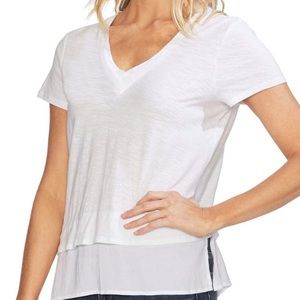 Vince Camuto white V-Neck tee size Large NWT